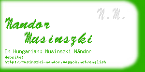 nandor musinszki business card
